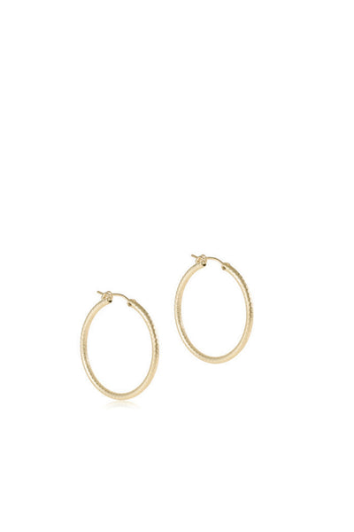 enewton Round Gold 1.25" Hoop Textured