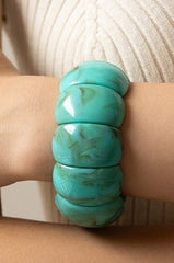 Faux Stone Acrylic Stretch Bracelets - 5 Colors