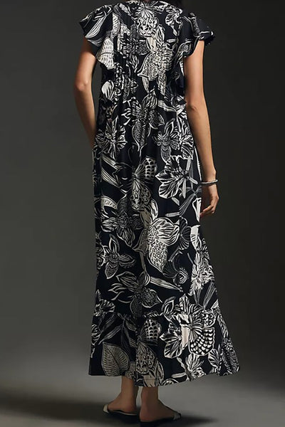 Lotus Flower Midi Dress - 2 Colors