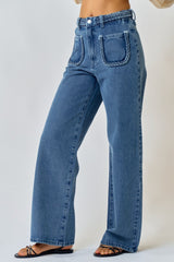 Braided Denim Jeans