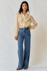Braided Denim Jeans