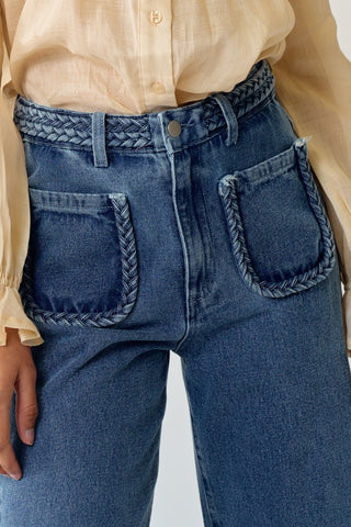 Braided Denim Jeans