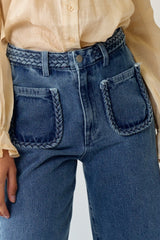 Braided Denim Jeans