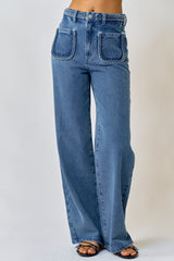 Braided Denim Jeans