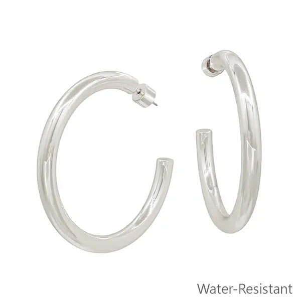Margo Shiny Silver Hoops