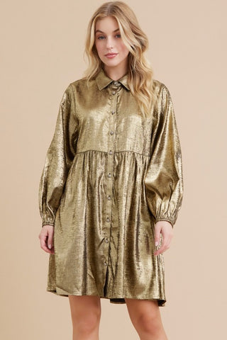 Karis Dress - Gold Rush Green