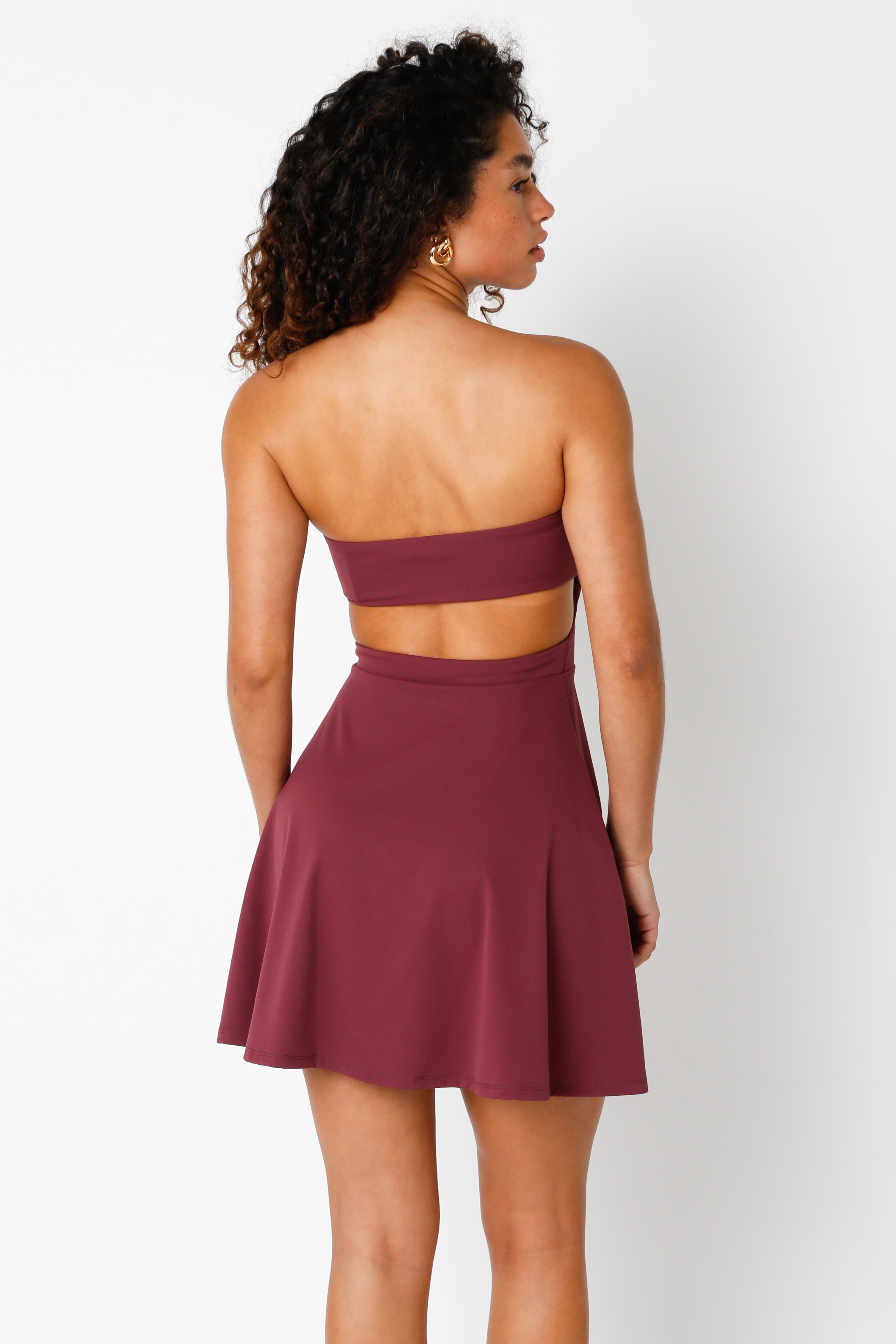 two piece skater dress Fake Two-Piece Chiffon Knit Skater Dress in Black