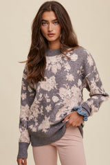 Gray Skies Floral Sweater