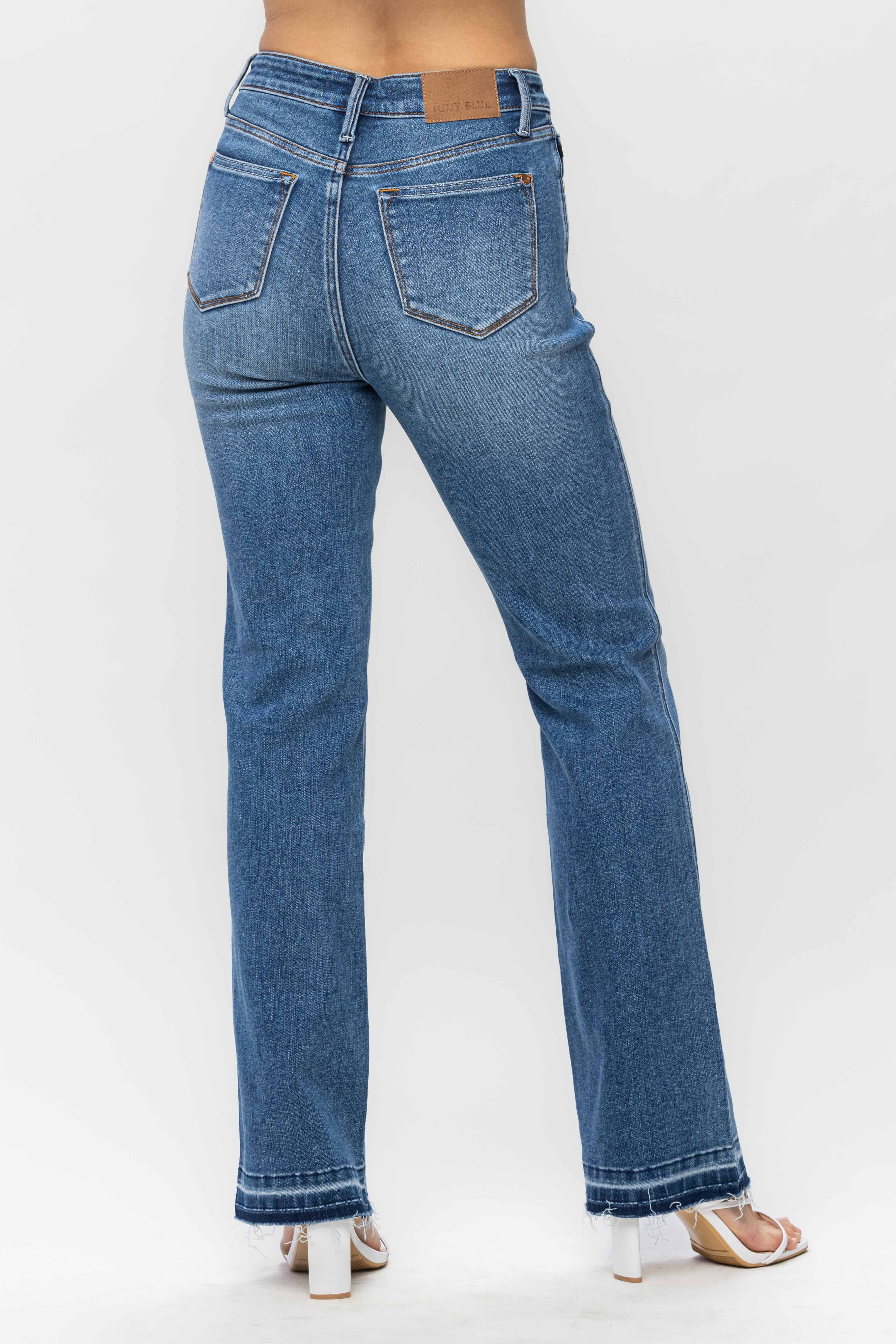 Judy Blue Tummy Control Release Hem Jeans – A Little Bird Boutique