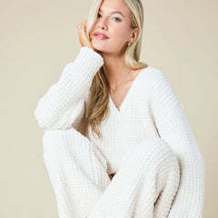 Softies Oprah's Fave 2025 - Marshmallow Waffle V-Neck Lounge Set - 3 Colors