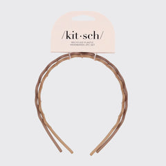 Kitsch Recycled Plastic Zig Zag Headband 2pc - Neutral