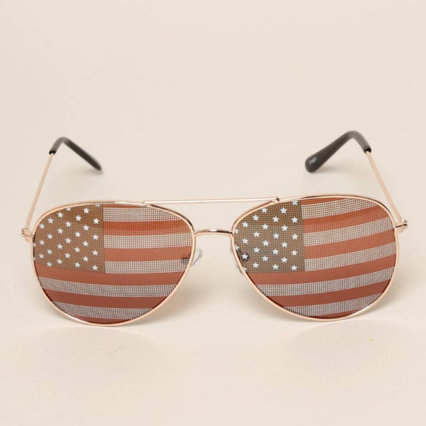 American Flag Aviator Sunglasses