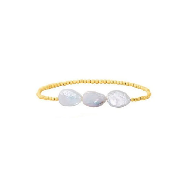 Coin Pearl Stretch Bracelet