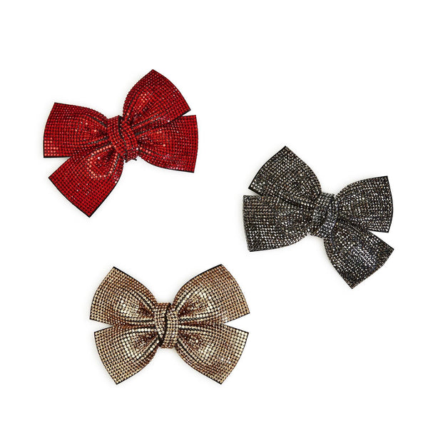 Blinged Out Bow Barrette - 3 Colors