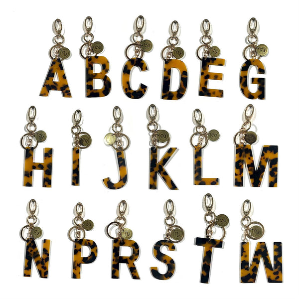 Tortoise Initial Bag Charms