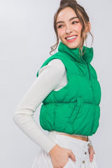 Cropped Puffer Vest - 8 Colors