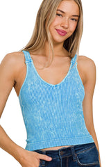 Bayles Ribbed Padded Tank Top - 3 Colors