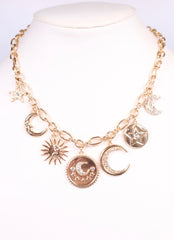 Carah Charm Necklace Gold