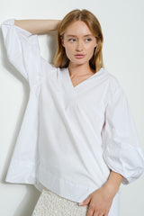 Penny Poplin Top - White