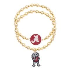 Alabama Crimson Tide Ball Bead Bracelet Set of 2