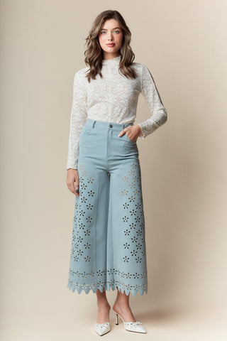 Daisy Laser Cut Pants - 2 Colors