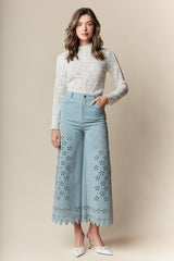 Daisy Laser Cut Pants - 2 Colors