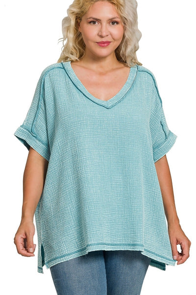 Sebene Gauzy V-Neck Tunic - 3 Colors