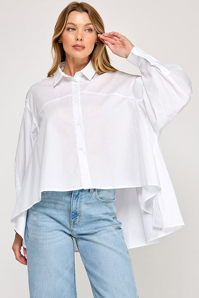 Eva White Button Down