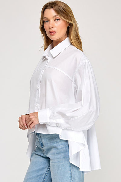 Eva White Button Down
