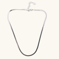 Nikki Smith Silver Herringbone Necklace-3mm