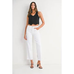 Just Black Classic White Straight Jeans