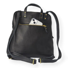Riley Backpack in Black Leather | Upcycled Gucci