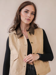 Addie Twill Vest  - 2 Colors
