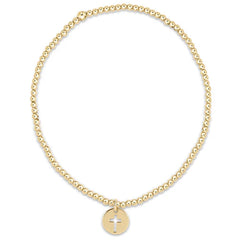enewton egirl classic gold 2mm bead bracelet - blessed small gold disc