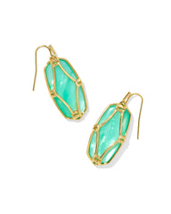 Kendra Scott Elle Lattice Frame Gold Drop Earrings-Multiple Options
