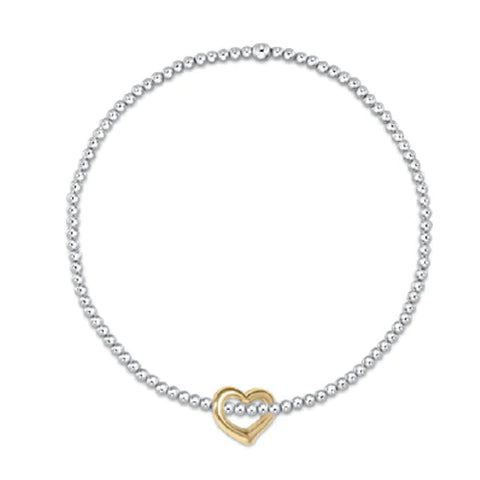 enewton Extends Classic Sterling Mixed Metal Bead Bracelet -2.5mm -Love Gold Charm
