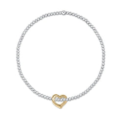 enewton Extends Classic Sterling Mixed Metal Bead Bracelet -2.5mm -Love Gold Charm
