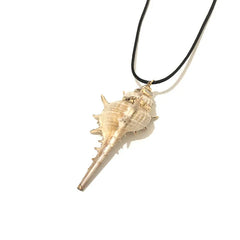 Shell Necklace On Black Rope-3 Options