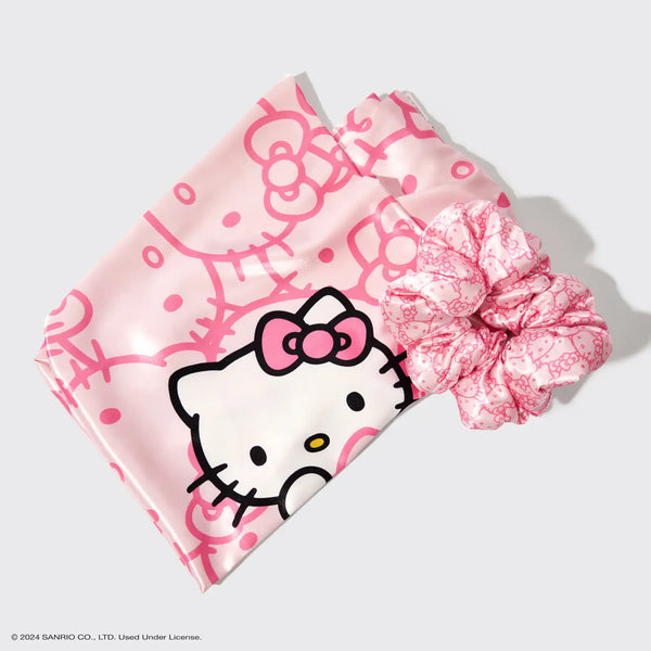 Hello Kitty X Kitsch Satin Pillowcase & Pillow Scrunchie Set