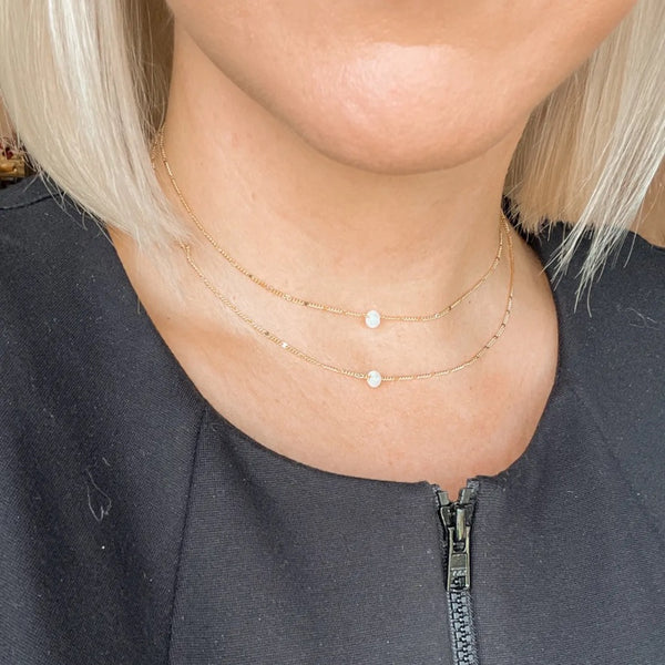 Gemstone Necklace-Rose Quartz