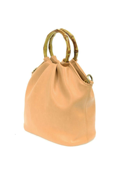 Natalie Bamboo Handle Pouf Bag - 2 Colors