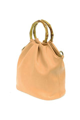 Natalie Bamboo Handle Pouf Bag - 2 Colors