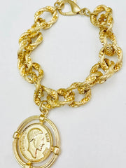 Twisted Link Coin Bracelet