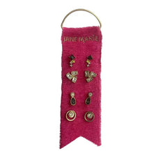 Petite Stud Earring Sets on Velvet Ribbon - 8 Varieties
