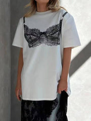 Chic Lace Bra T-Shirt