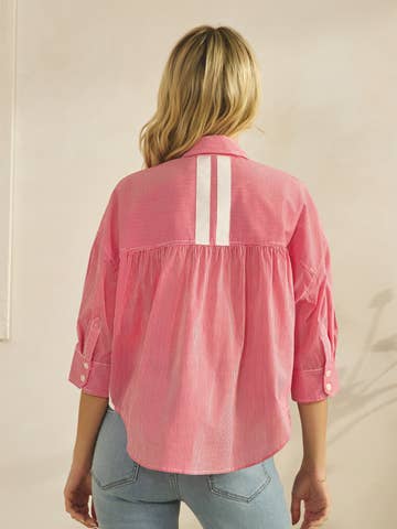 Lawn Stripe Buttondown - Red