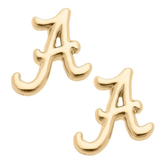 Alabama Crimson Tide 24K Gold Plated Stud Earrings