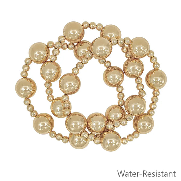 Gold Ball Bracelet Set