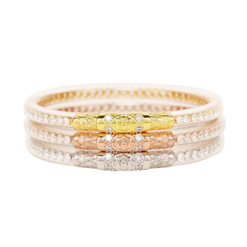 BuDha Girl THREE QUEENS ALL WEATHER BANGLES® (AWB®) - CLEAR CRYSTAL