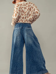 Guiness Pleated Denim Wide Leg Pants
